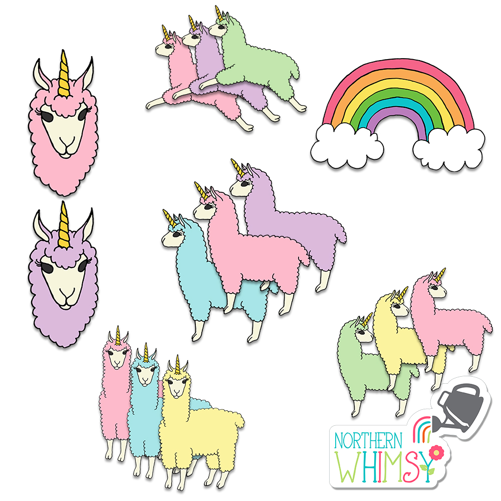 Llamacorns Clipart – Northern Whimsy Design