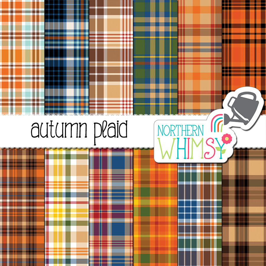 Autumn Plaid Patterns Seamless Northern Whimsy Design