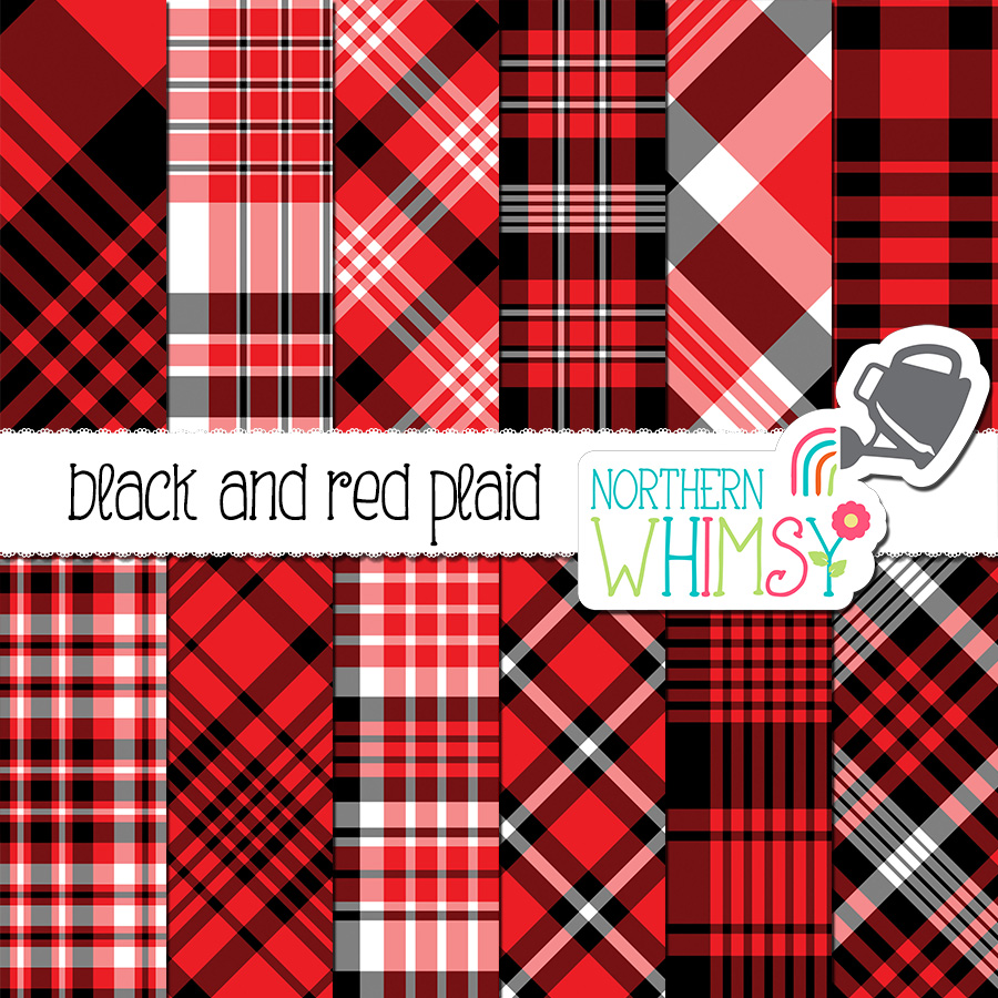 Black and Red Plaid Northern Whimsy Design
