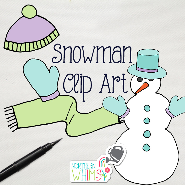 Snowman Clipart Northern Whimsy Design Commercial Use Okay