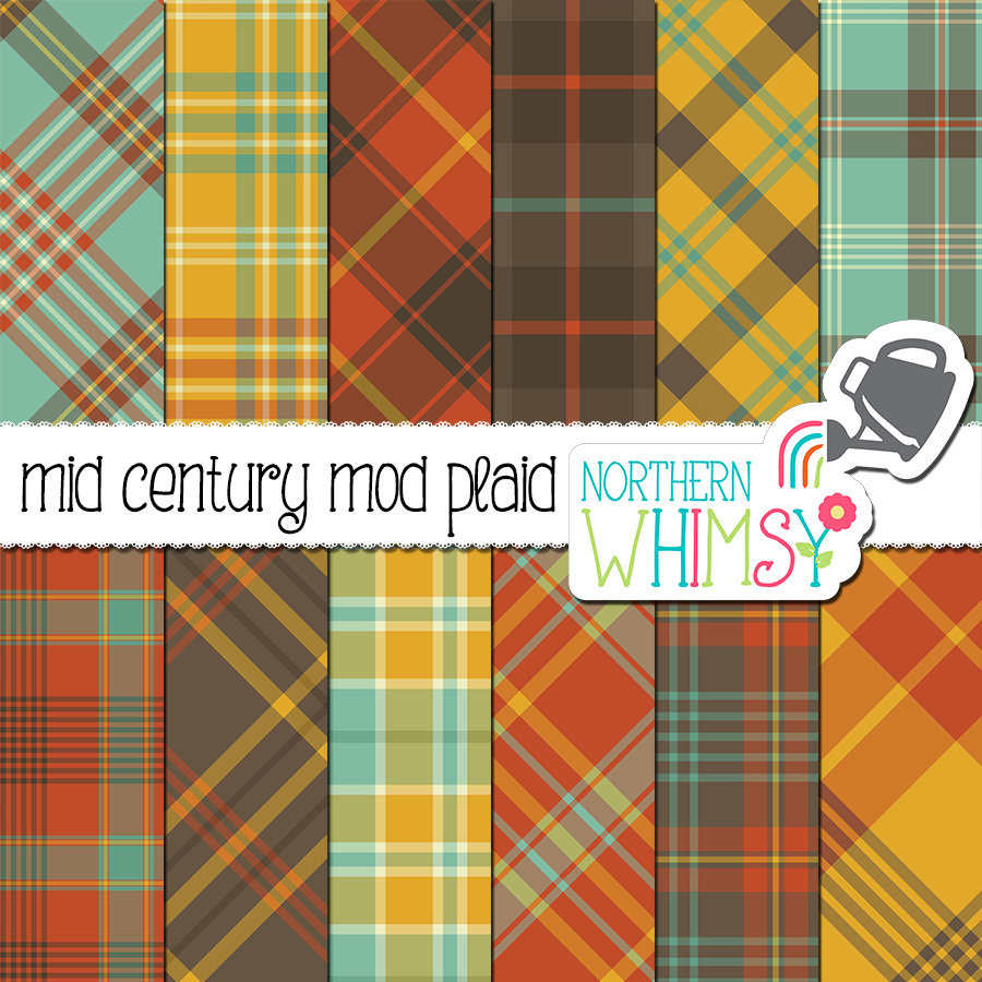 Mid Century Mod Plaid Patterns Northern Whimsy Design